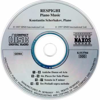 CD Ottorino Respighi: Piano Music