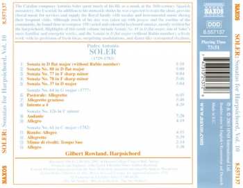 CD Padre Antonio Soler: Sonatas For Harpsichord, Vol. 10