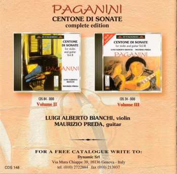 3CD/Box Set Niccolò Paganini: Centone Di Sonate For Violin And Guitar - Complete Edition