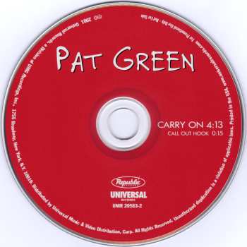 CD Pat Green: Carry On