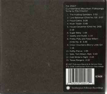 CD Paul Clayton: Cumberland Mountain Folksongs Sung By Paul Clayton With Guitar And Dulcimer Accompaniment