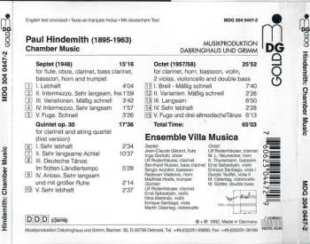 CD Paul Hindemith: Septet (1948) / Clarinet Quintet Op. 30 (First Version) / Octet (1957/58)