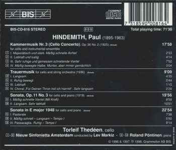 CD Paul Hindemith: Cello Music