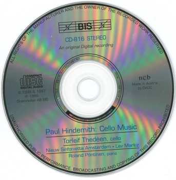 CD Paul Hindemith: Cello Music