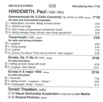 CD Paul Hindemith: Cello Music