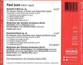 CD Paul Juon: Quintett Op. 33 • Kammersinfonie Op. 27