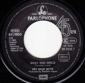 SP Pet Shop Boys: West End Girls