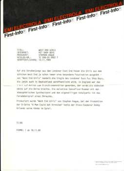 SP Pet Shop Boys: West End Girls