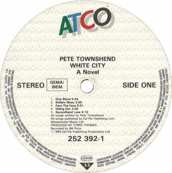 LP Pete Townshend: White City (A Novel)