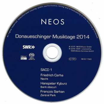 DVD/Box Set/SACD Wolfgang Rihm: Donaueschinger Musiktage 2014