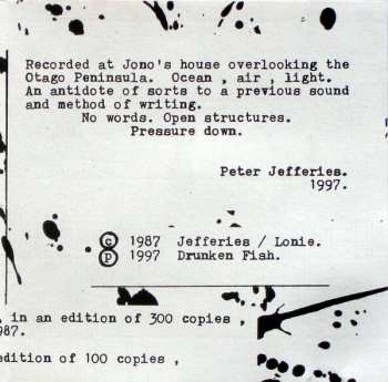 CD Peter Jefferies: At Swim 2 Birds