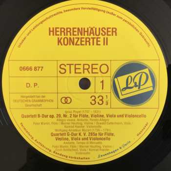 LP Wolfgang Amadeus Mozart: Herrenhäuser Konzerte II • Peter Martin, Flöte und das Heutling-Quartett Spielen Werke von Pleyel und Mozart