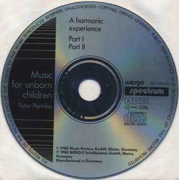 CD Peter Pannke: Music For Unborn Children - A Harmonic Experience