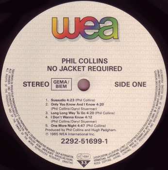 LP Phil Collins: No Jacket Required