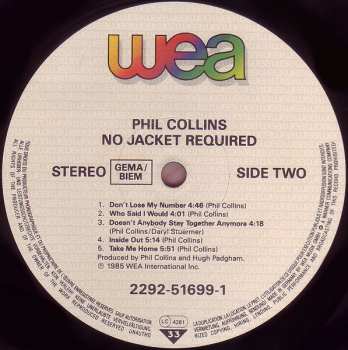 LP Phil Collins: No Jacket Required