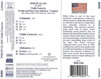 CD Philip Glass: Violin Concerto • Prelude And Dance From Akhnaten • Company