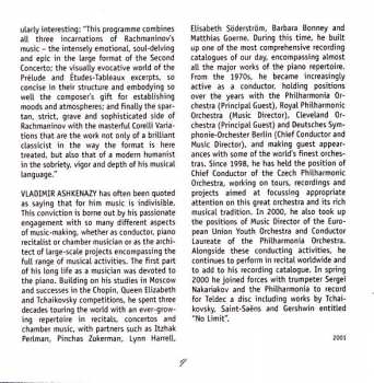 CD Vladimir Ashkenazy: Piano Concerto No. 2 • Etudes-Tableaux Op. 33 • Prelude In G Sharp Minor • Variations On A Theme Of Corelli