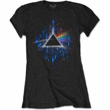Merch Pink Floyd: Frauen T-Shirt Dark Side Of The Moon Blue Splatter 