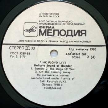 2LP Pink Floyd: Delicate Sound Of Thunder