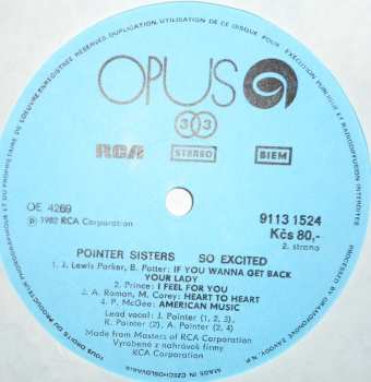 LP Pointer Sisters: So Excited