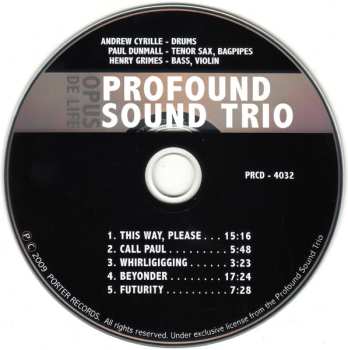 CD Profound Sound Trio: Opus De Life