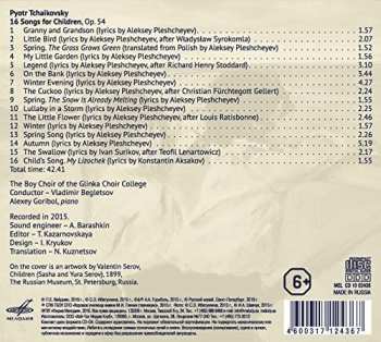 CD Pyotr Ilyich Tchaikovsky: 16 Songs For Children