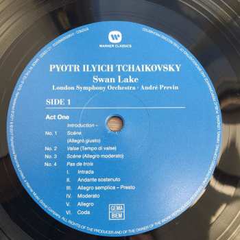 3LP Pyotr Ilyich Tchaikovsky: Swan Lake (Complete Ballet)
