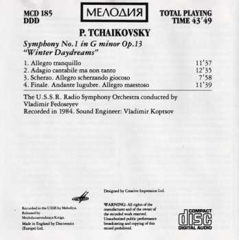 CD Pyotr Ilyich Tchaikovsky: Symphony No 1 In G Minor Op.13 Winter Daydreams