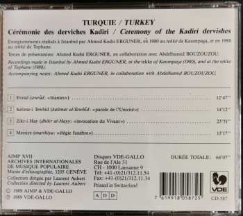 CD Qādiriyyah: Turquie: Cérémonie Des Derviches Kadiri = Turkey: Ceremony Of The Kadiri Dervishes