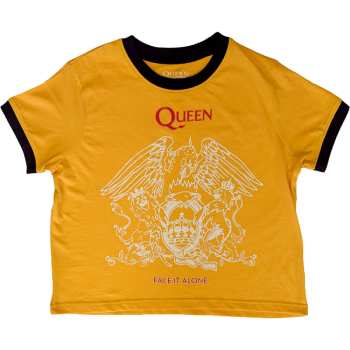 Merch Queen: Frauen Crop Top Face It Alone Crest