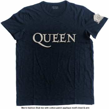 Merch Queen: Bestickt T-Shirt Logo Queen & Crest 