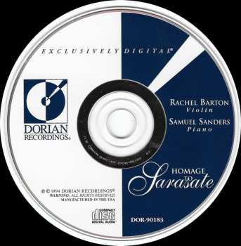 CD Rachel Barton Pine: Homage To Sarasate