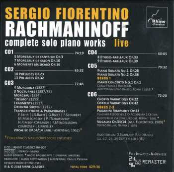 6CD/Box Set Sergei Vasilyevich Rachmaninoff: Complete Solo Piano Works (Live)