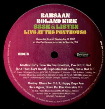 2LP Roland Kirk: Seek & Listen: Live At The Penthouse DLX | LTD | NUM