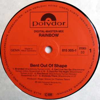 LP Rainbow: Bent Out Of Shape