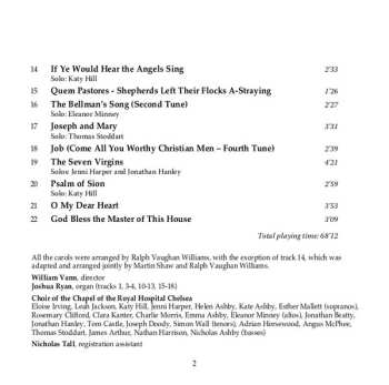 CD Ralph Vaughan Williams: An Oxford Christmas