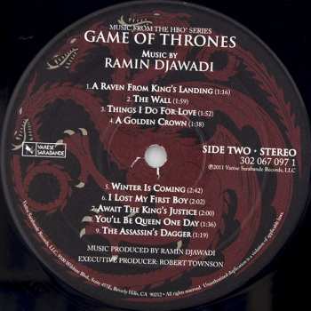 2LP Ramin Djawadi: Game Of Thrones (Music From The HBO Series) LTD
