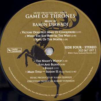 2LP Ramin Djawadi: Game Of Thrones (Music From The HBO Series) LTD