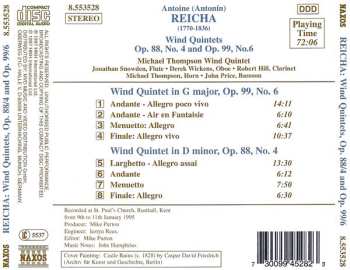CD Anton Reicha: Wind Quintets, Op. 88, No. 4 And Op. 99, No. 6