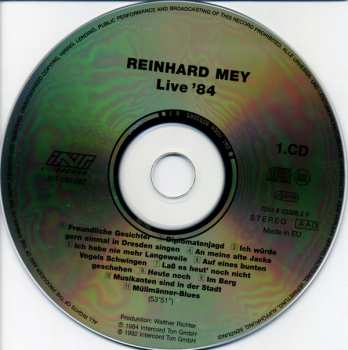 2CD Reinhard Mey: Live '84