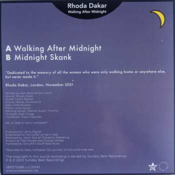 SP Rhoda Dakar: Walking After Midnight CLR | LTD