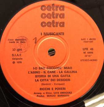 LP Ricchi E Poveri: I Musicanti