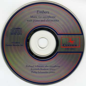 CD Kenneth Boulton: Embers (Music For Saxophone With Piano And Electronics)