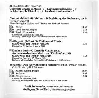 CD Richard Strauss: Complete Chamber Music - Violin And Piano