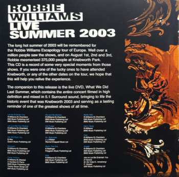 CD Robbie Williams: Live Summer 2003
