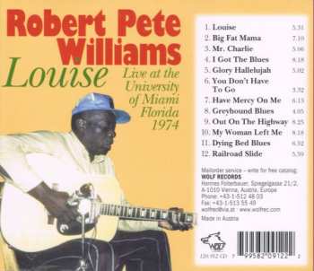 CD Robert Pete Williams: Louise: Live At The University Of Miami Florida 1974
