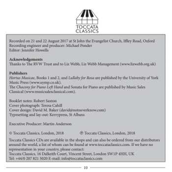 CD Robert Saxton: Piano Music