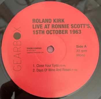 LP Roland Kirk: Live At Ronnie Scott's, 1963