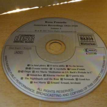 CD Rosa Ponselle: American Recordings 1923 - 1929, Volume 3