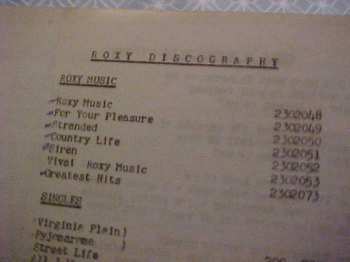 LP Roxy Music: Greatest Hits